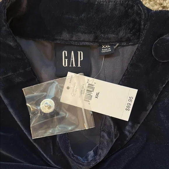GAP - Elegant Navy Velvet Mock Neck Dress - Picture 3 of 5